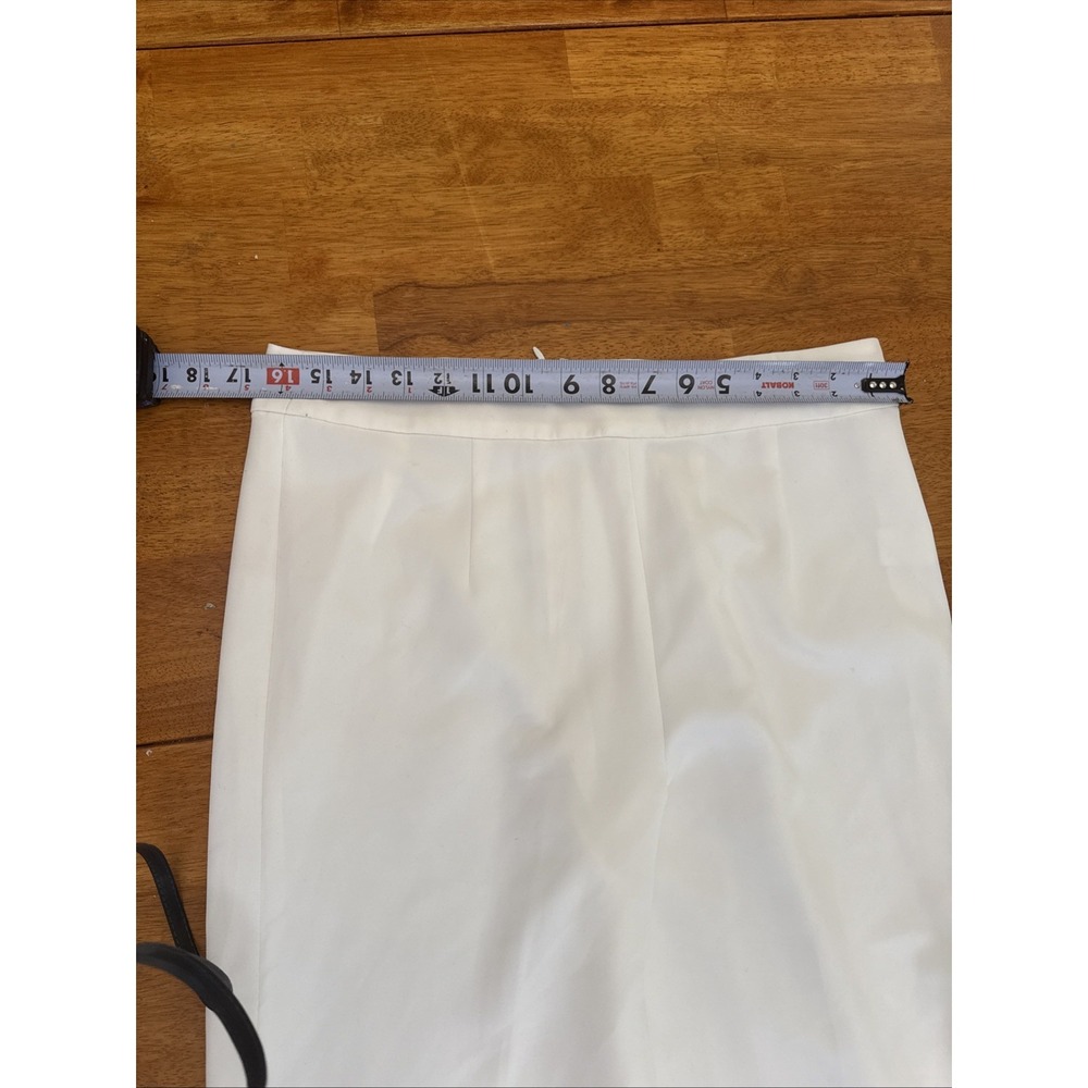 Posh Couture Off White Flare Leg Pants Bow Tie Side Slit Wide Leg L Retail 249 - Picture 7 of 11